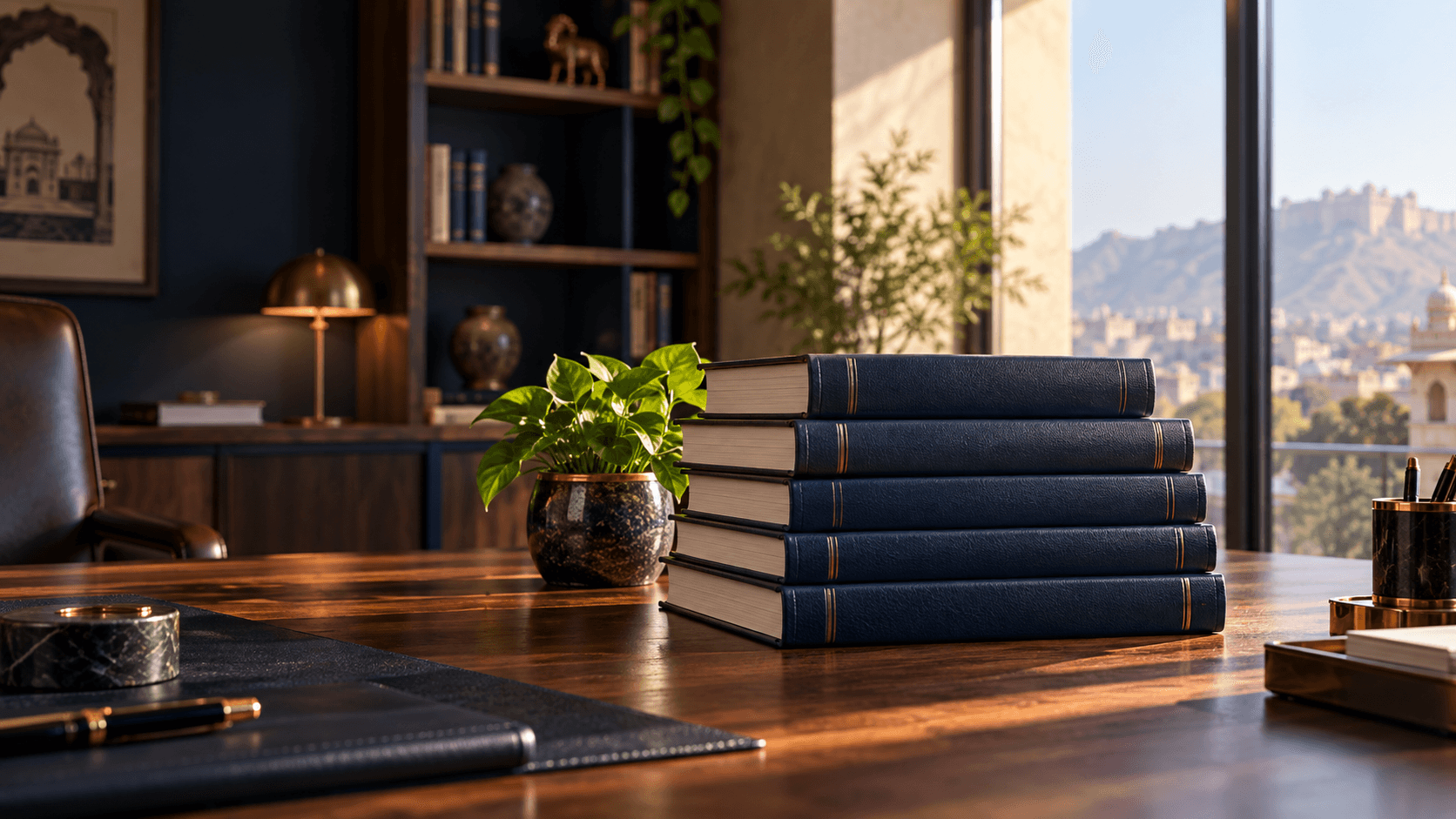Professional reference books in an office